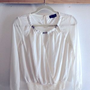 Thalia Sodi White Long Sleeve Blouse.